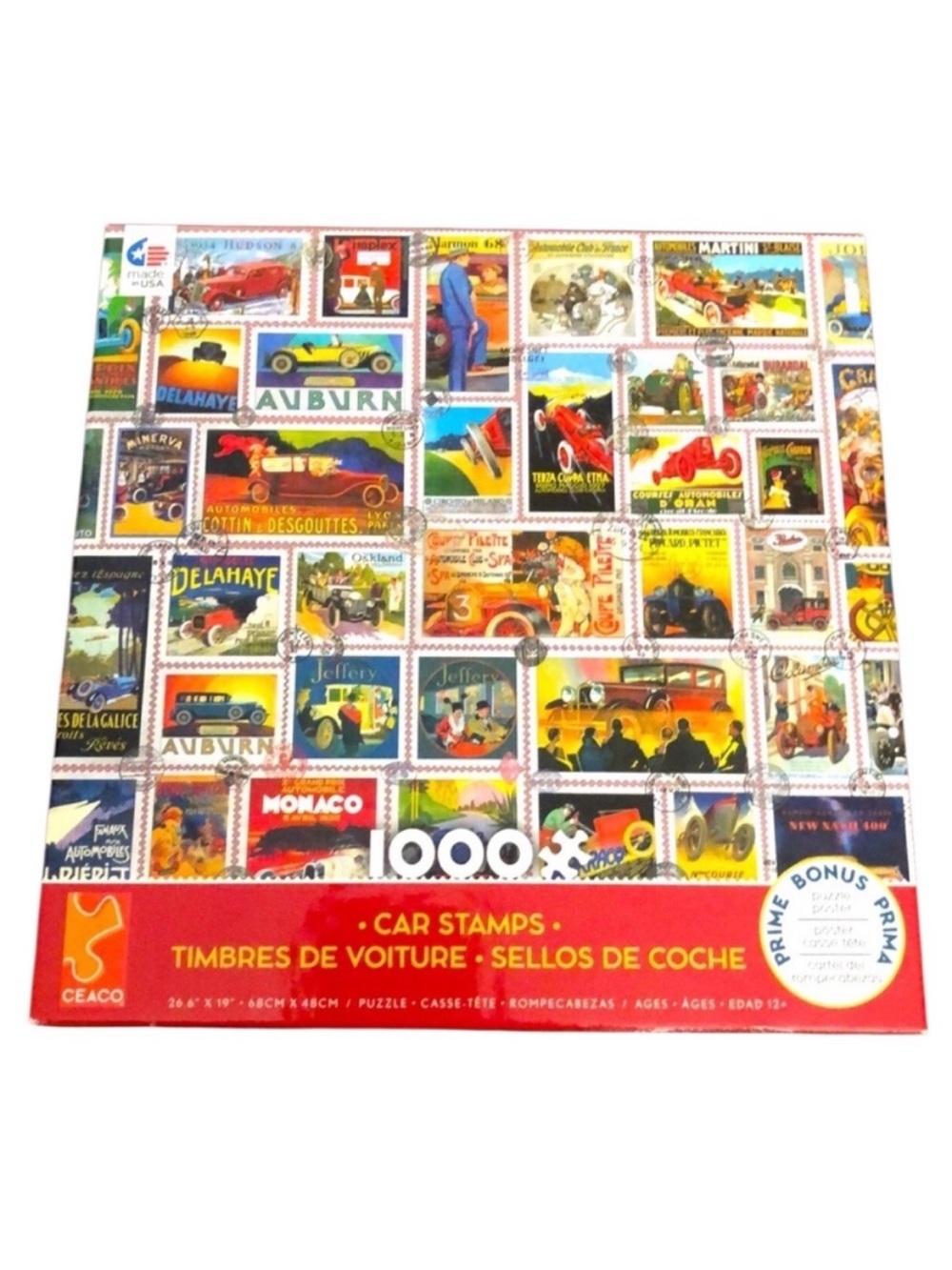 CEACO Vintage Car Stamps jigsaw
Puzzle 1000 Pieces in complete good condition